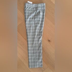 NWT J. Crew Light Green Plaid Wool Kate Trousers, Sz 4
